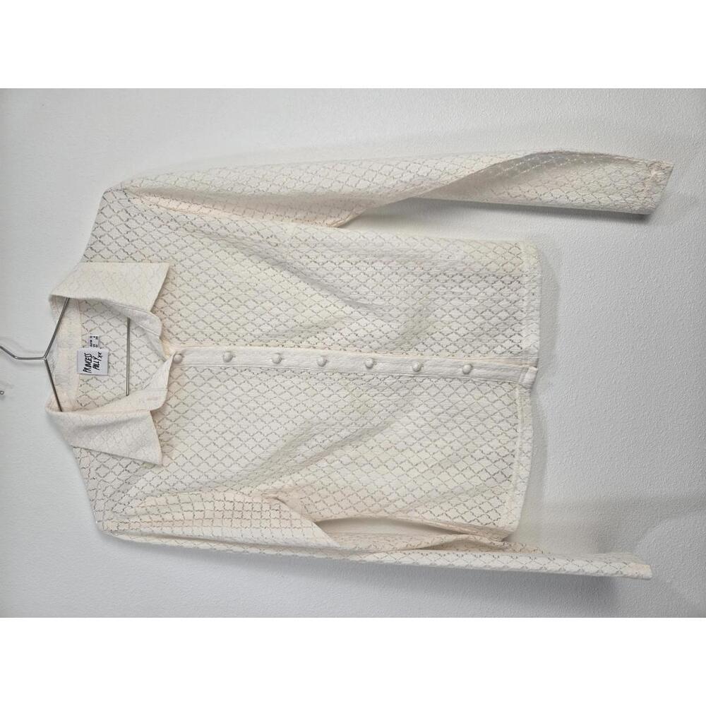 Princess Polly Cream Lace Button-Up Top